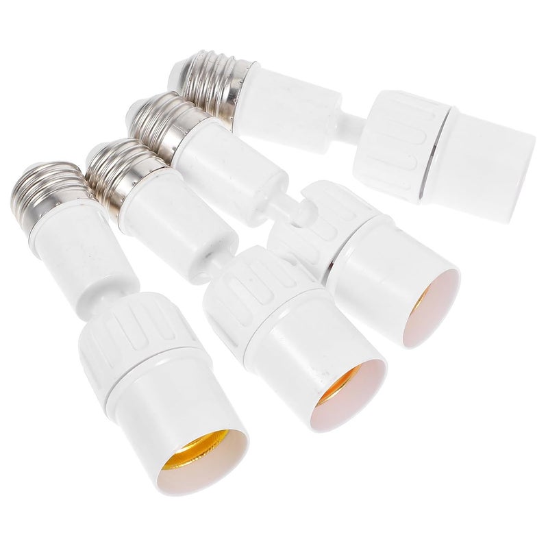 4Pcs Light Bulb Extender Socket Adapter E27 to E27 with Swivel Head, Electric Socket Extender for Indoor Home and Office Lighting Accessories - Image 1