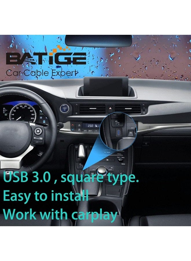BATIGE Square Single Port USB 3.0 Panel Flush Mount Extension Cable with Buckle for Car Truck Boat Motorcycle Dashboard 3ft - Image 5