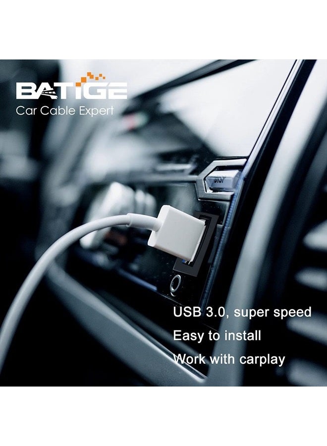BATIGE Square Single Port USB 3.0 Panel Flush Mount Extension Cable with Buckle for Car Truck Boat Motorcycle Dashboard 3ft - Image 3