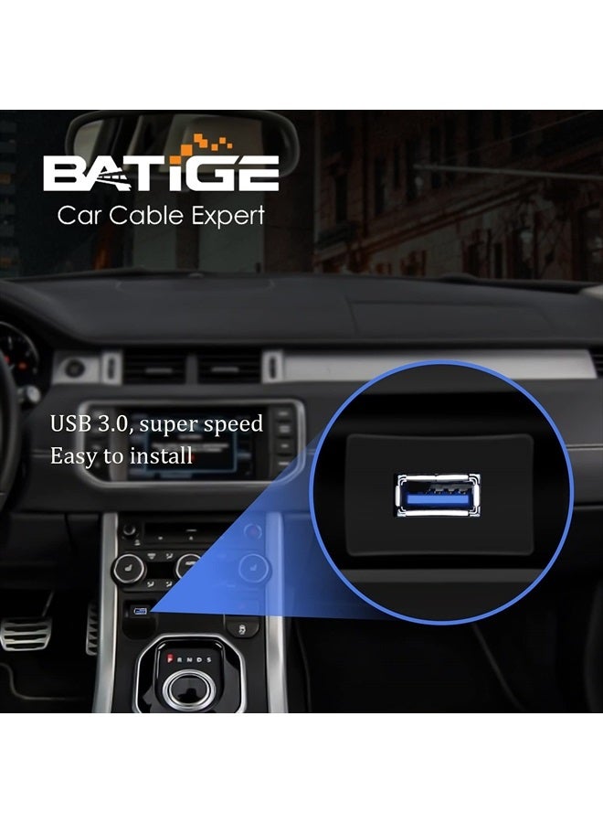 BATIGE Square Single Port USB 3.0 Panel Flush Mount Extension Cable with Buckle for Car Truck Boat Motorcycle Dashboard 3ft - Image 2
