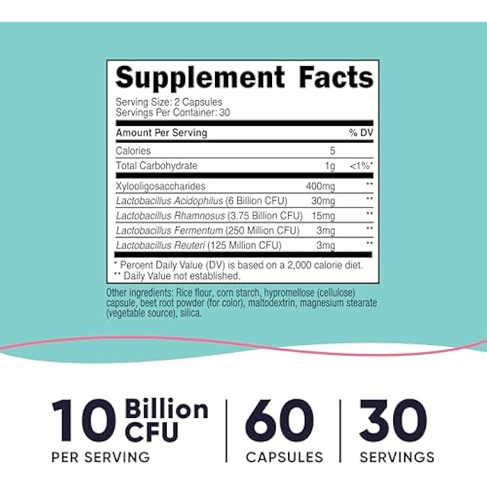 Nutricost Vaginal Probiotic for Women (10 Billion CFU) 60 Capsules - GMO-Free, Gluten-Free, 30 Servings - Image 2