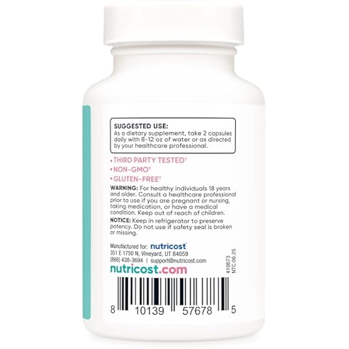 Nutricost Vaginal Probiotic for Women (10 Billion CFU) 60 Capsules - GMO-Free, Gluten-Free, 30 Servings - Image 4