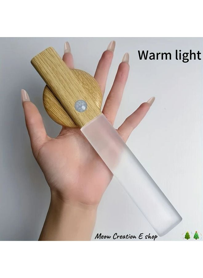 Smart Motion Sensor Night Light USB Rechargeable Magnetic Wall Lamp Warm Light - Image 1