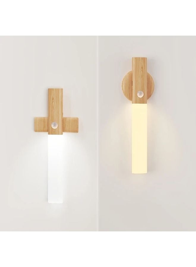 Smart Motion Sensor Night Light USB Rechargeable Magnetic Wall Lamp Warm Light - Image 4