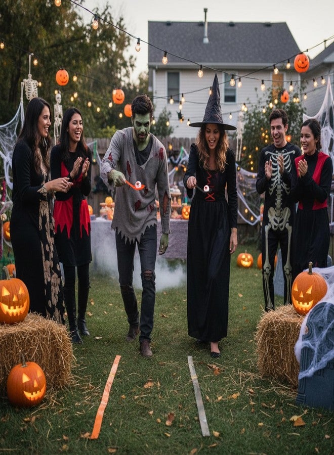 Liliful مجموعة ألعاب سباق البيض والملاعق من ليليفول، 48 قطعة، لعبة سباق الملاعق والعينين، لألعاب الهالوين الممتعة في الهواء الطلق، لوازم الحفلات، الأنشطة الداخلية (أزرق، برتقالي، أحمر، أخضر) - Image 4