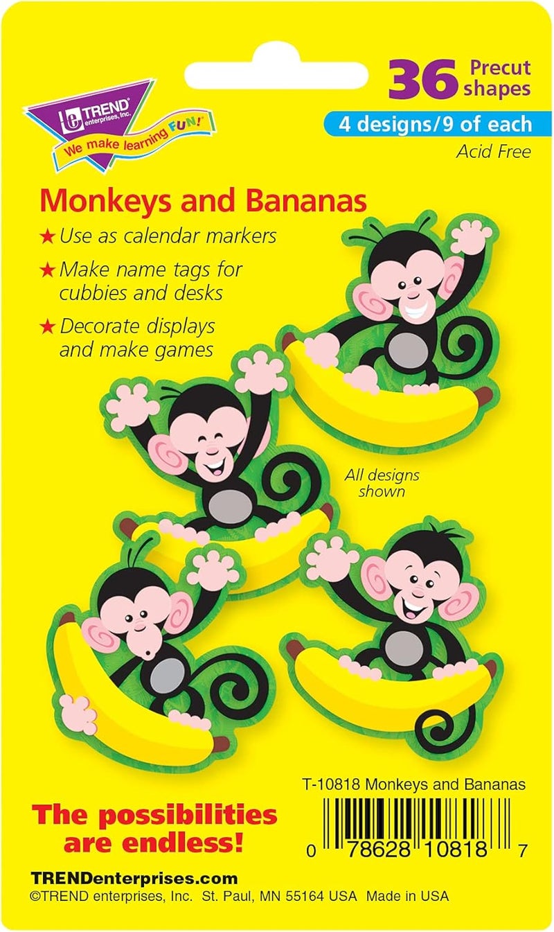 TREND Enterprises Monkeys and Bananas Mini Accents Variety Pack - 36 Count - Image 3