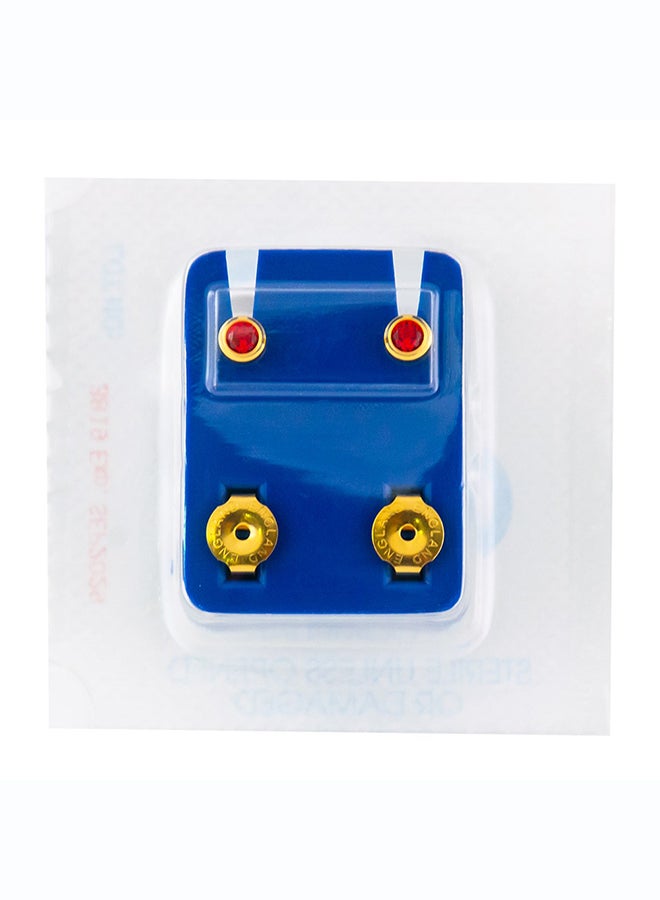 Caflon Singles Birthstone | Ruby Gold Plated Earring