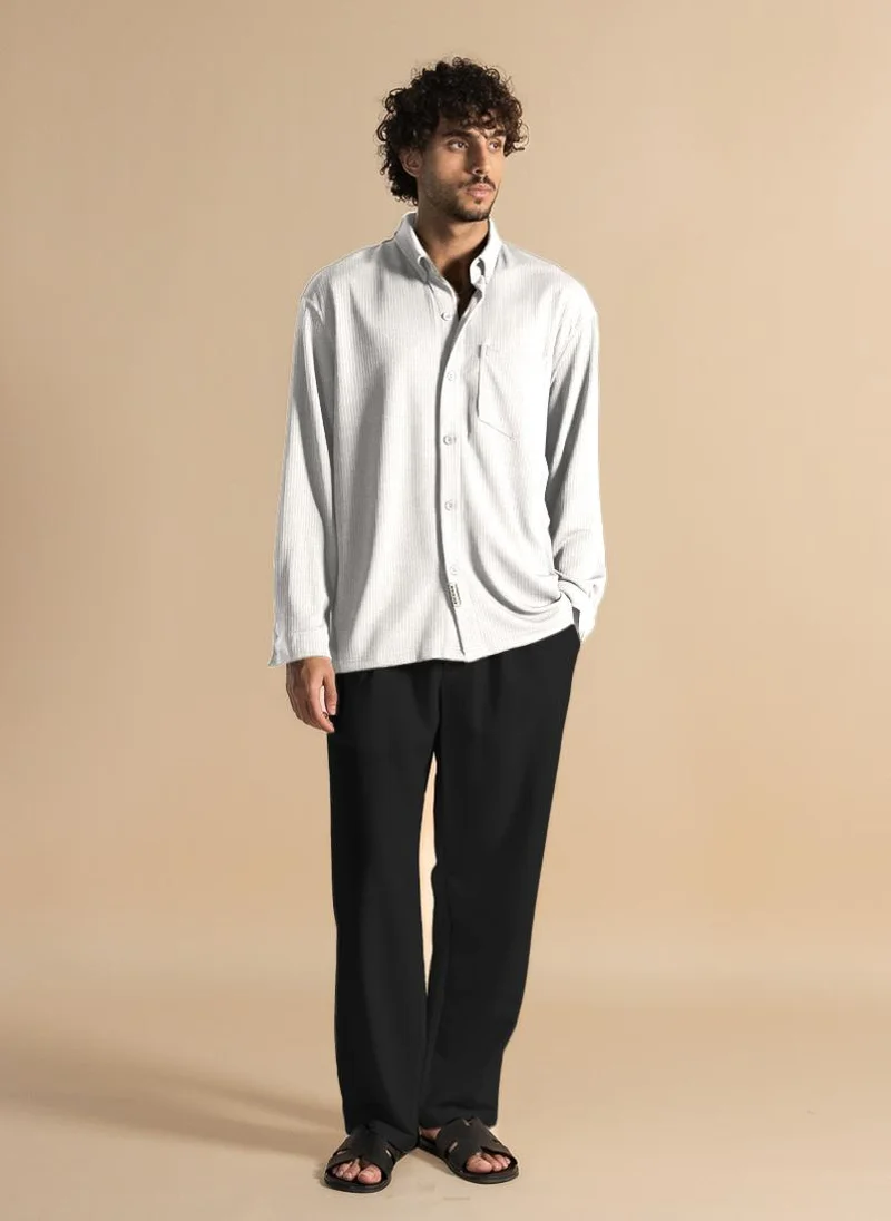SHAPES TEXTURED STRETCHY SHIRT
