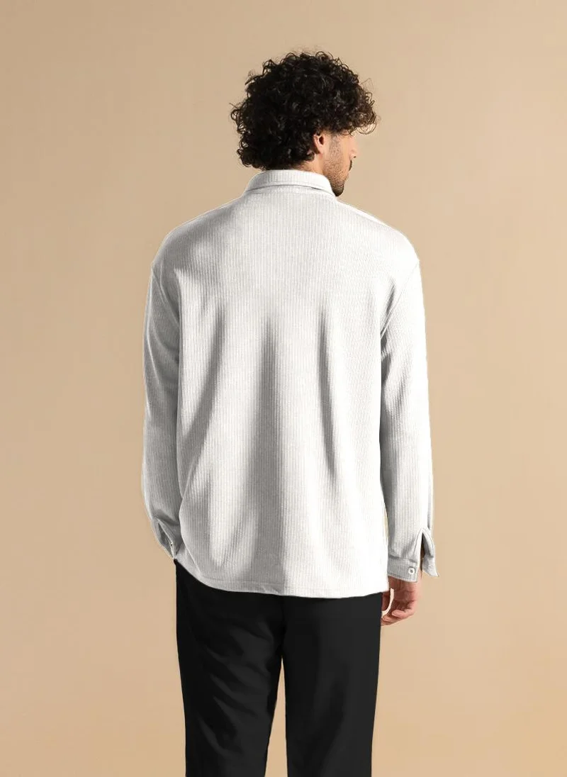 SHAPES TEXTURED STRETCHY SHIRT