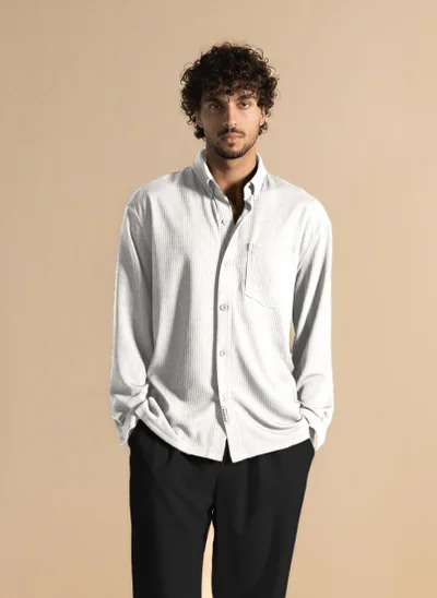 SHAPES TEXTURED STRETCHY SHIRT