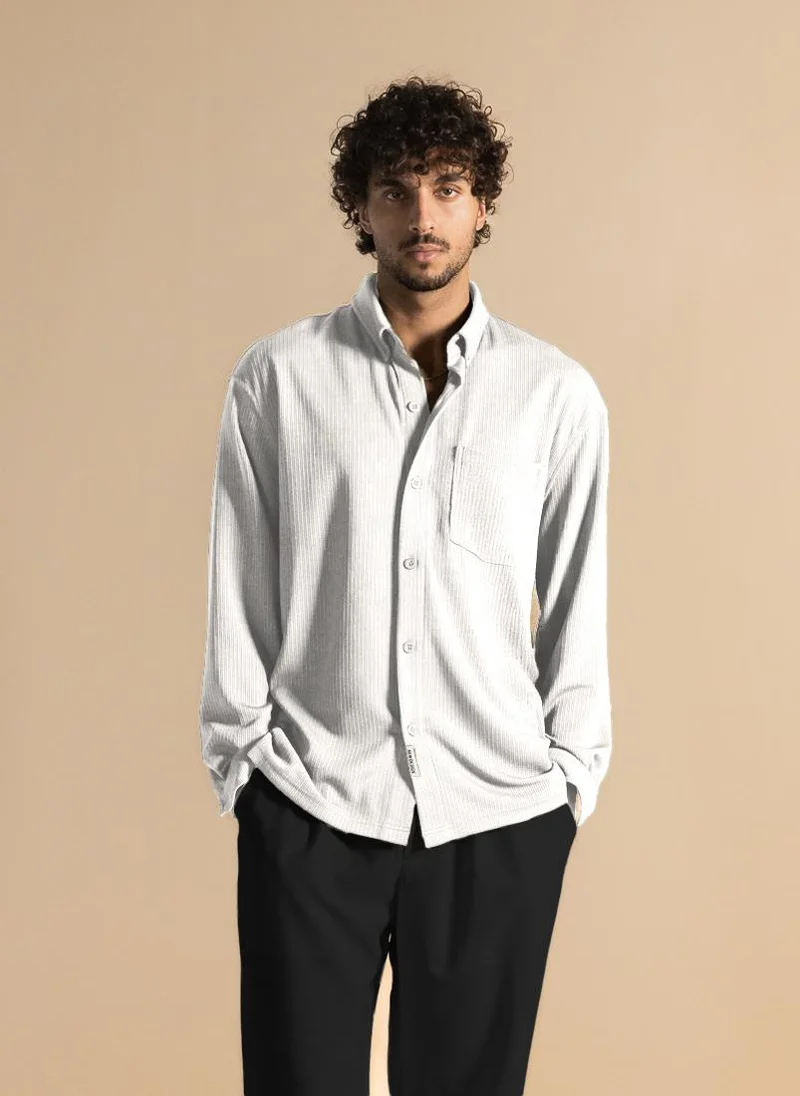 SHAPES TEXTURED STRETCHY SHIRT