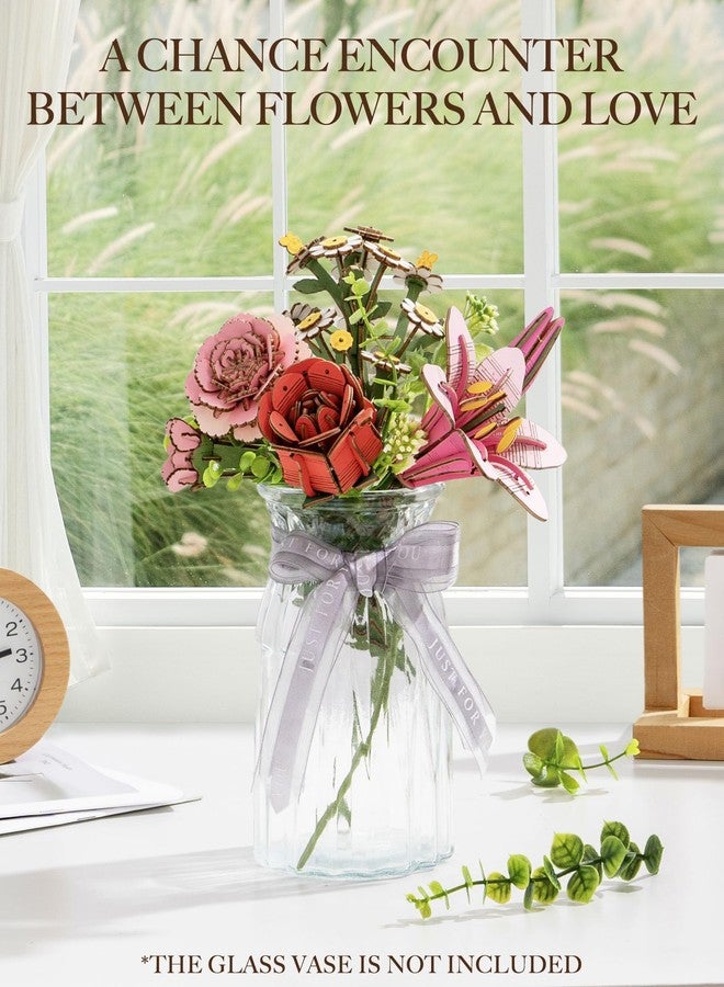 Rowood 3D Puzzles for Adults,Mother's Day DIY Wooden Flower Basket,Artifical Flowers Bouquet Building Craft Kits for Adults,DIY Botanical Collection,Gift on Valentines Day/Birthday/Teacher's Day-TW03H - Image 3