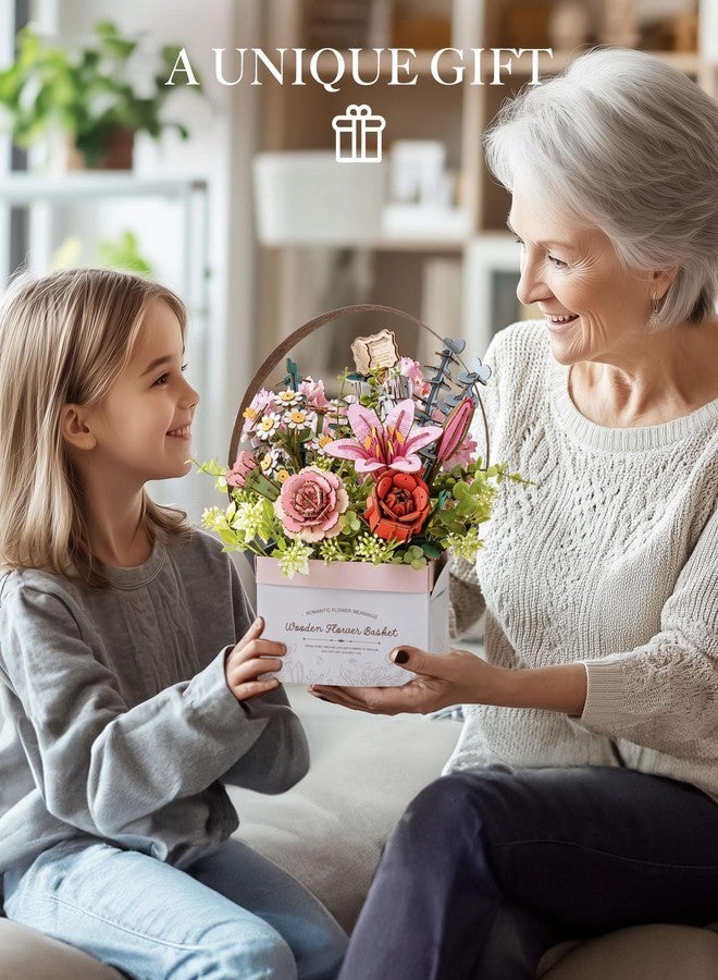 Rowood 3D Puzzles for Adults,Mother's Day DIY Wooden Flower Basket,Artifical Flowers Bouquet Building Craft Kits for Adults,DIY Botanical Collection,Gift on Valentines Day/Birthday/Teacher's Day-TW03H - Image 5