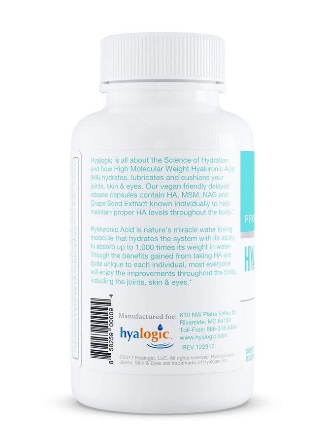 Hyalogic Hyalogic Hyaluronic Acid Delayed Release Capsules | Combo Formula w/Glucosamine MSM | Support Healthy Joints, Eyes and Skin and Overall Body | Promote Healthy Skin | 120 mg | Non-GMO (30 Count) - Image 2