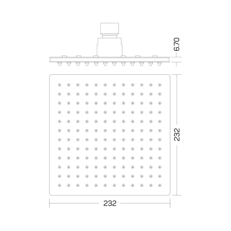 Auriga AURIGA Rain Shower | 232mm X 232mm | Stainless Steel 304 | Mirror Finish | Premium Grade | Strong & Durable | 100% Openable & Tiltable | Easy Clean Silicon Nozzles | SMS220-N - Image 4