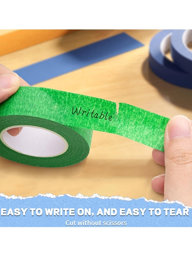 12PCS Colored Masking Tape, Colored Tape for Kids Art Supplies, DIY Craft Tape, Colored Painters Tape for Labeling, Classroom, Decorative, Rainbow Color Tape Rolls (1.8cm x 13m) - Image 3