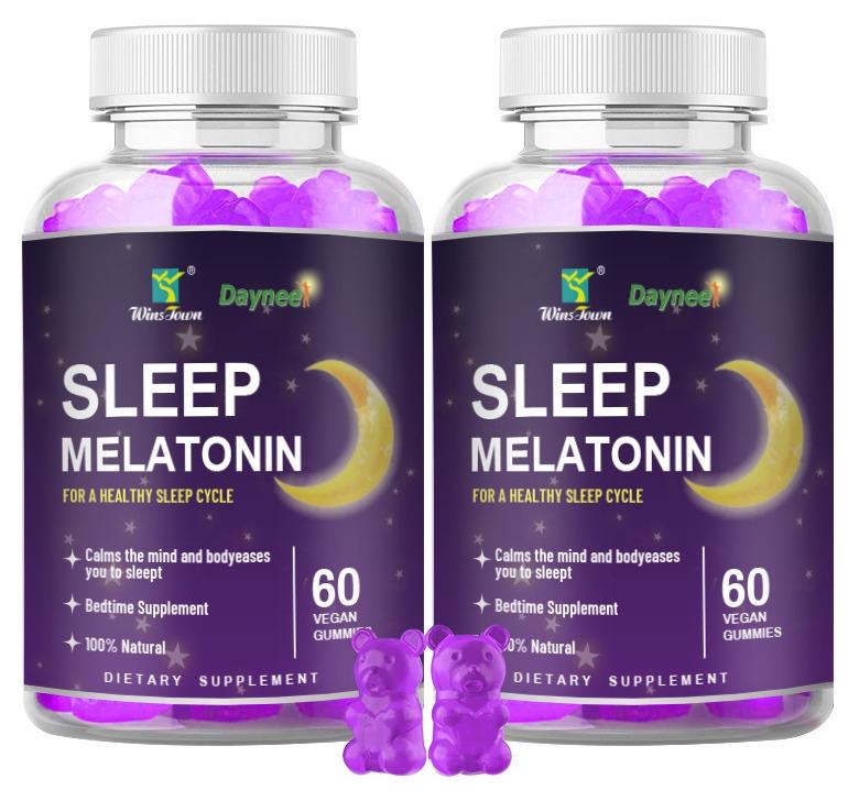 وينز تاون الغميسات النباتية الطبيعية المحتوية على الميلاتونين - لدعم دورة نوم صحية - Image 1