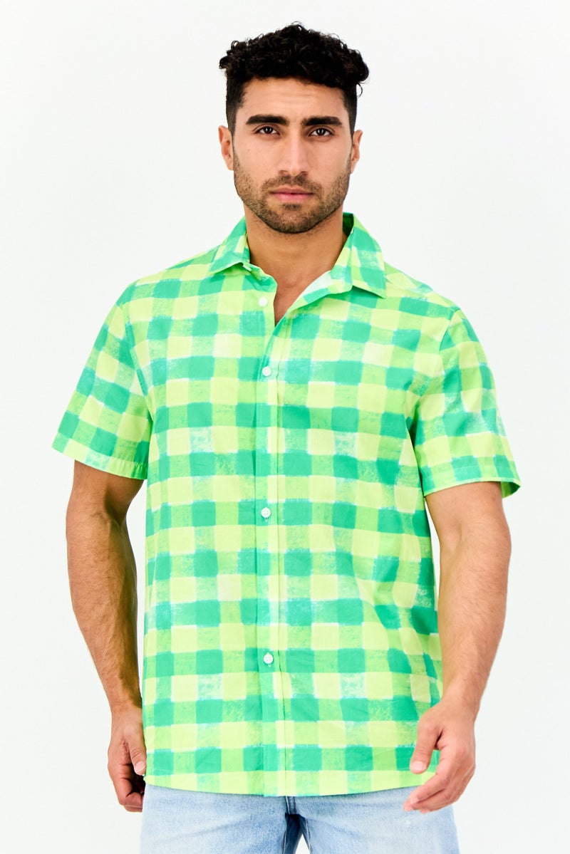 Asos Design Men Regular Fit Checkered Short Sleeves Casual Shirt, Multicolor - Image 1