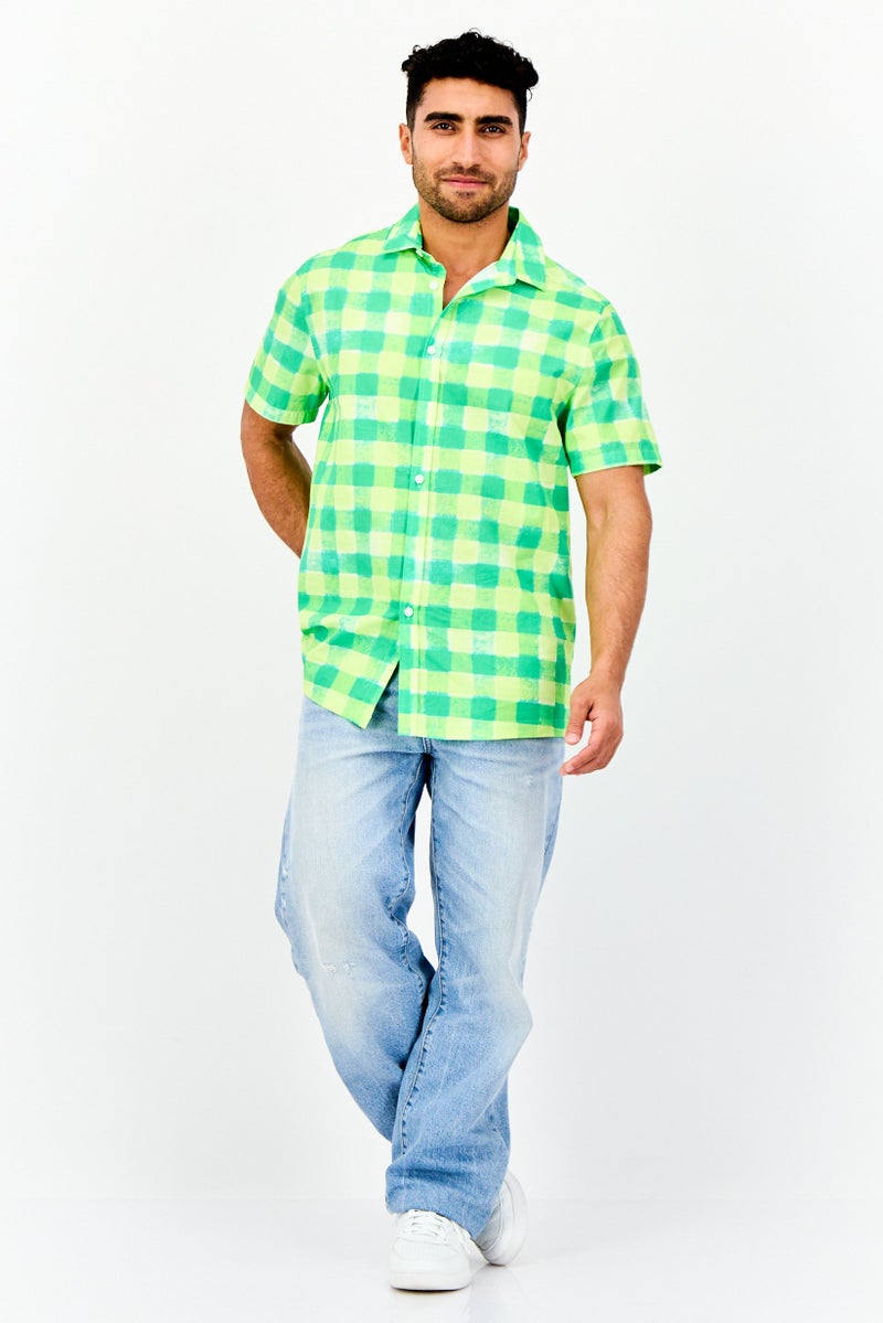 Asos Design Men Regular Fit Checkered Short Sleeves Casual Shirt, Multicolor - Image 2