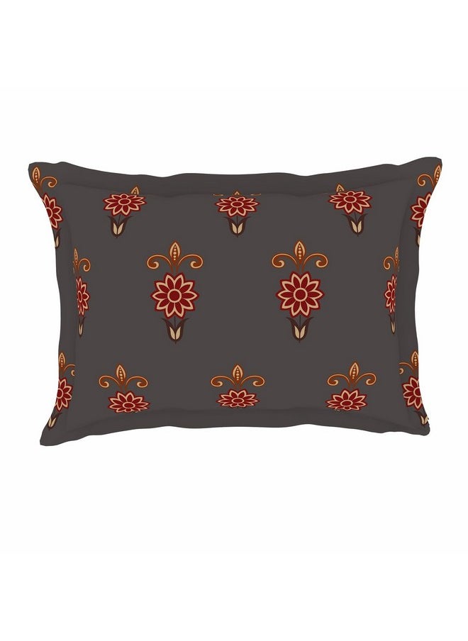 SPACES Spaces 100% Cotton Double Bedsheet (224 Cm X 254 Cm / 43Cm X 68 Cm) | 132 TC Percale Ornate Bedsheet & Pillow Covers Set (Brushed Nickel)- Aurum  - Image 5
