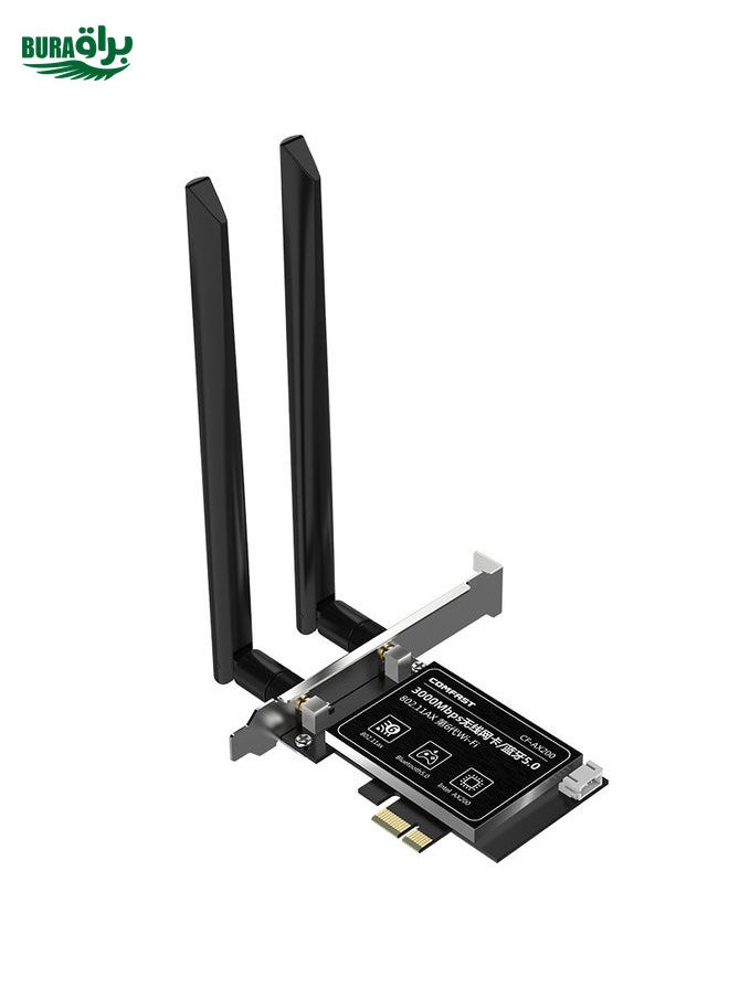 BURAQ COMFAST Gaming Game 3000Mbps Gigabit Dual-Frequency Wireless Desktop Computer PCIE Wireless Network Card, Coverage: AX200  - Image 1