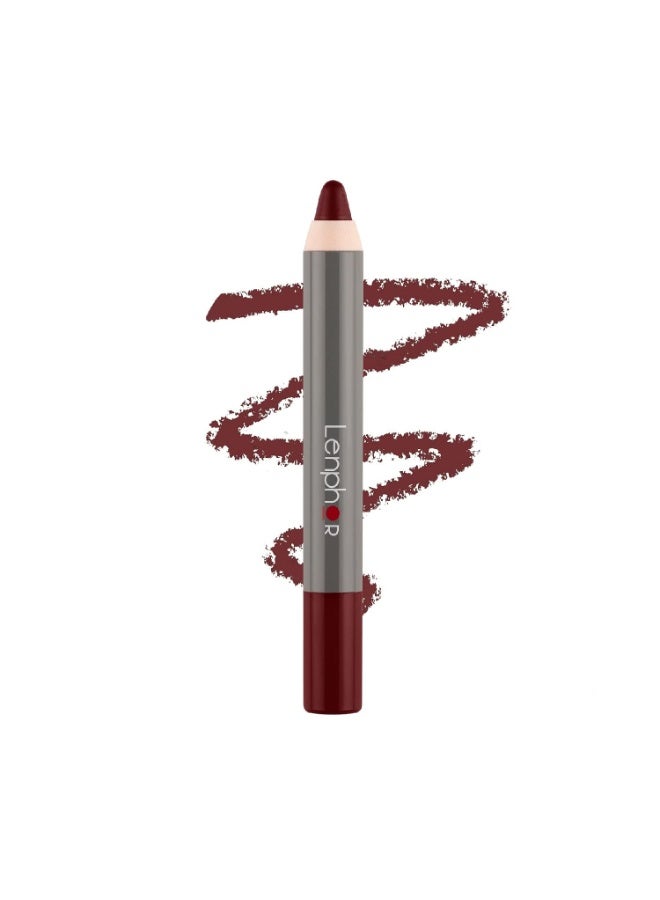 Lenphor Matt Show-Off 2 in 1 Crayon Lip Pencil Lipstick, Lip Liner Waterproof & Smudgeproof, Long Lasting, Matte Finish, Pointed Tip, Toffee Love, 2.8gm - Image 1