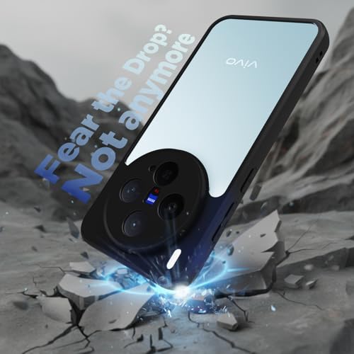 RIGGEAR Shockproof Sleek Hybrid Armor Back Cover Case for Vivo X300 5G (Clear PC + Black TPU Bumper) - Image 5