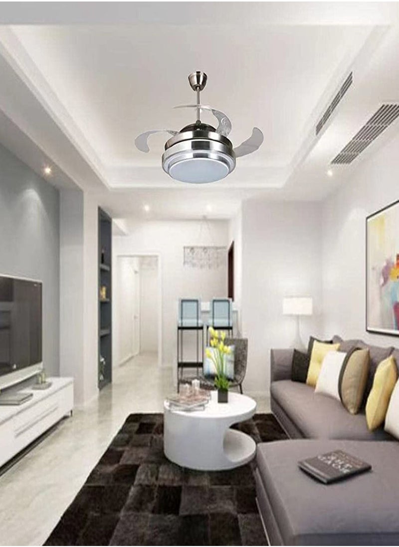 MODI - Ceiling Fan Light adjustable 3 color change with remote control silver color - Image 1