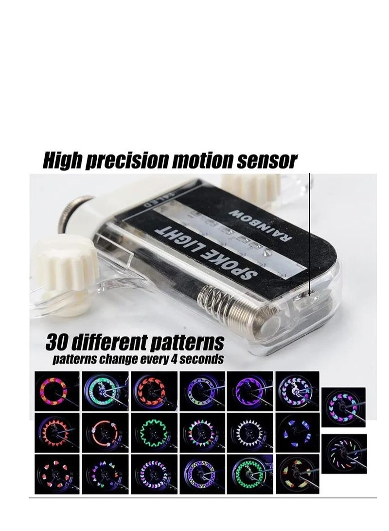 Y&D Bike Wheel Lights, Ultra Bright LED Waterproof Bicycle Spoke Tire Light 14-LED 30 Different Patterns Change for Mountain Bike/ Road Bikes/ Hybrid Folding (2 Pack)  - Image 5