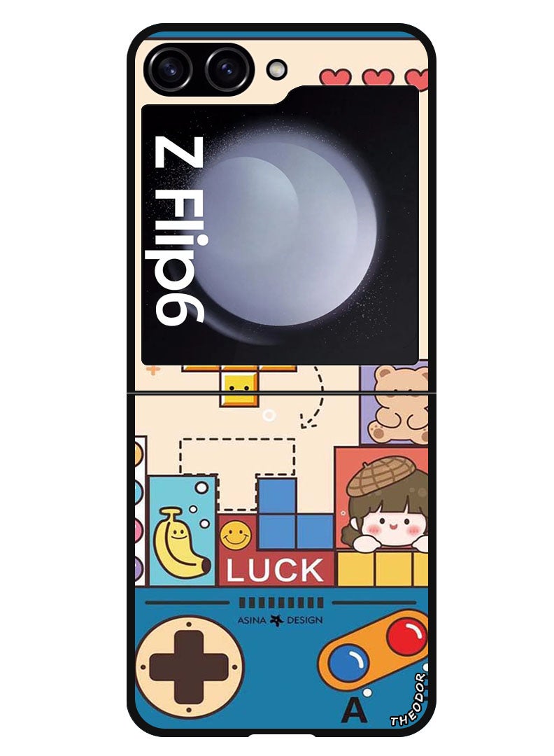 Theodor Protective Case Anti Scratch Shock Proof Bumper Cover For Samsung Galaxy Z Flip 6 Retro Games - Image 1