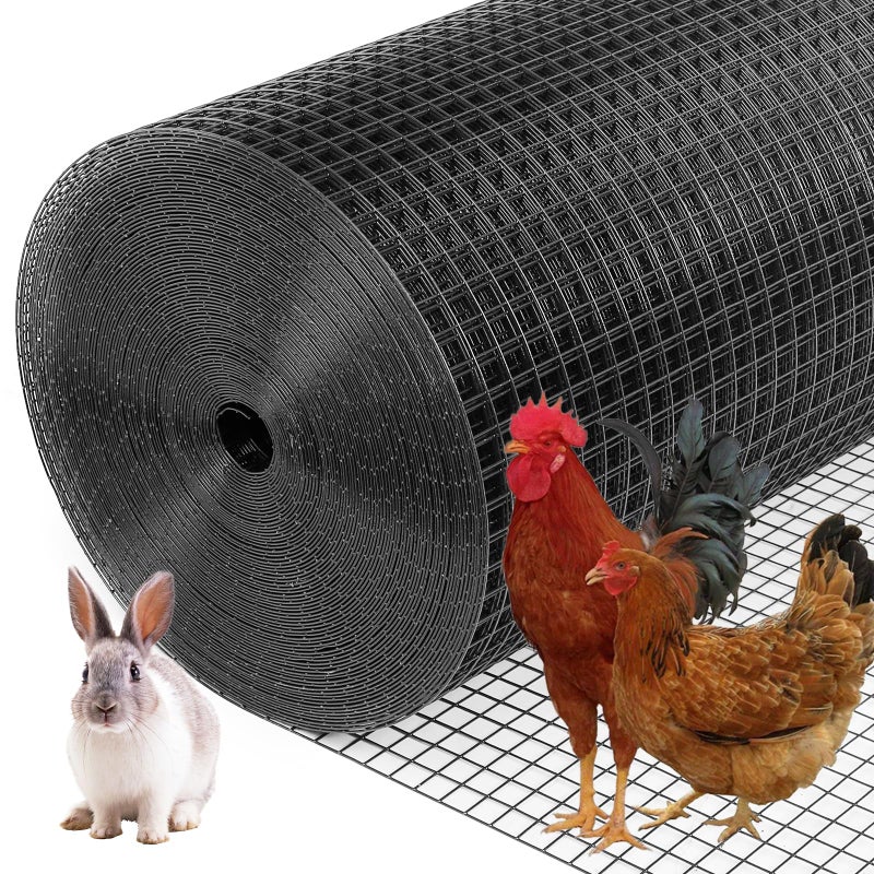 Yardbliss Black Hardware Cloth 1/2inx48inx100ft, 19GA, Chicken Wire Fencing Roll, Black Chicken Wire Mesh, Vinyl PVC Coated Welded Wire Mesh for Chicken Coop Barrier, Rabbit Snake Poultry Fences - Image 1