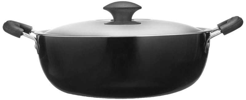 UCOOK by United Ekta Group Hard Anodised Induction Kadhai with Steel Lid |Black | 5 Litre | 28 cm - Image 2