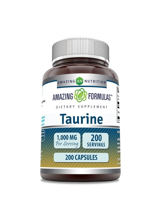 أميزينغ نيوترشن تركيبة مذهلة من التورين، 1000 ملغ لكل حصة، 200 كبسولة، مكمل غذائي غني بالأحماض الأمينية | غير معدل وراثيًا | خالٍ من الغلوتين | صُنع في الولايات المتحدة الأمريكية - Image 1