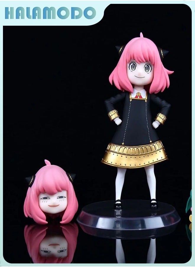 HALAMODO Spy x Family Standing Anya and Loid Forger Double Head Sculpture, Cute Figure Model, Decoration & Gift 16.5 cm  - Image 1