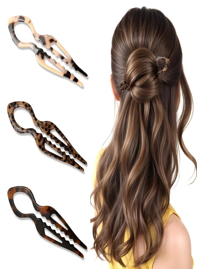 Jimmidy Prestige Hair Pins,French Hair Pin 3Pack Elegant Women Hair Accessories Suitable for Thick or Thin Hair (Light red, Black, Khaki) - Image 1