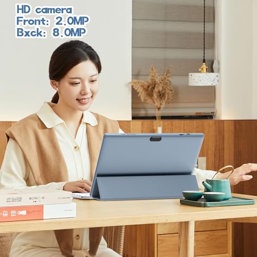 ZZB Tablet 2 in 1 Tablets 10 inch Android 15 Tablet Set with Keyboard Case Mouse Stylus Pen, 8GB+32GB Tablets 10.1" HD Touch Screen Tab, 2MP+8MP Dual Camera 6000mAh battery WiFi6 Bluetooth Tableta PC Blue - Image 3