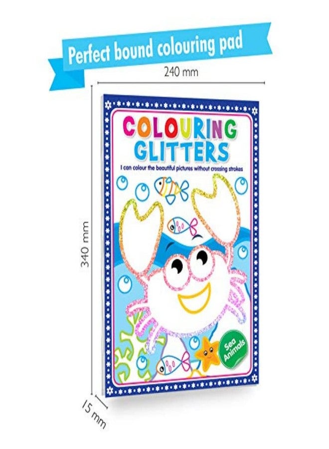BRIJBASI Hello Friend Sea Animals Colouring and Fun Activity Board Book with 8 Glitter Sheets, 3+ yrs - Image 2