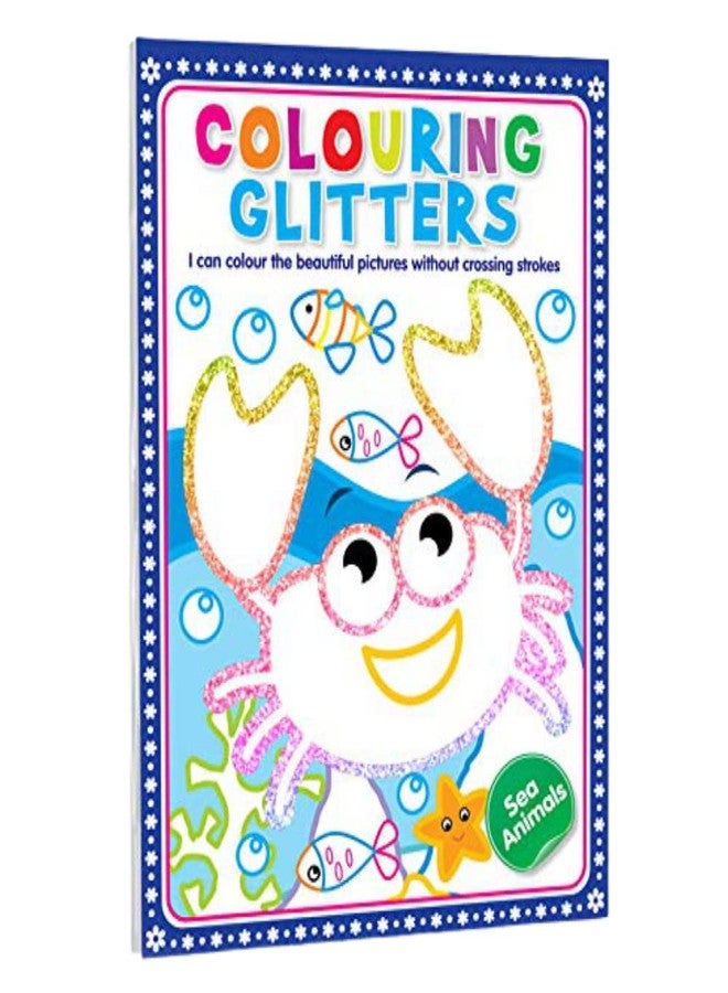 BRIJBASI Hello Friend Sea Animals Colouring and Fun Activity Board Book with 8 Glitter Sheets, 3+ yrs - Image 1