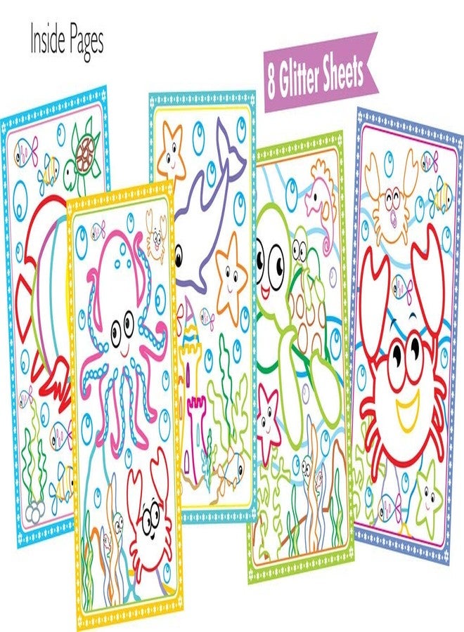 BRIJBASI Hello Friend Sea Animals Colouring and Fun Activity Board Book with 8 Glitter Sheets, 3+ yrs - Image 4