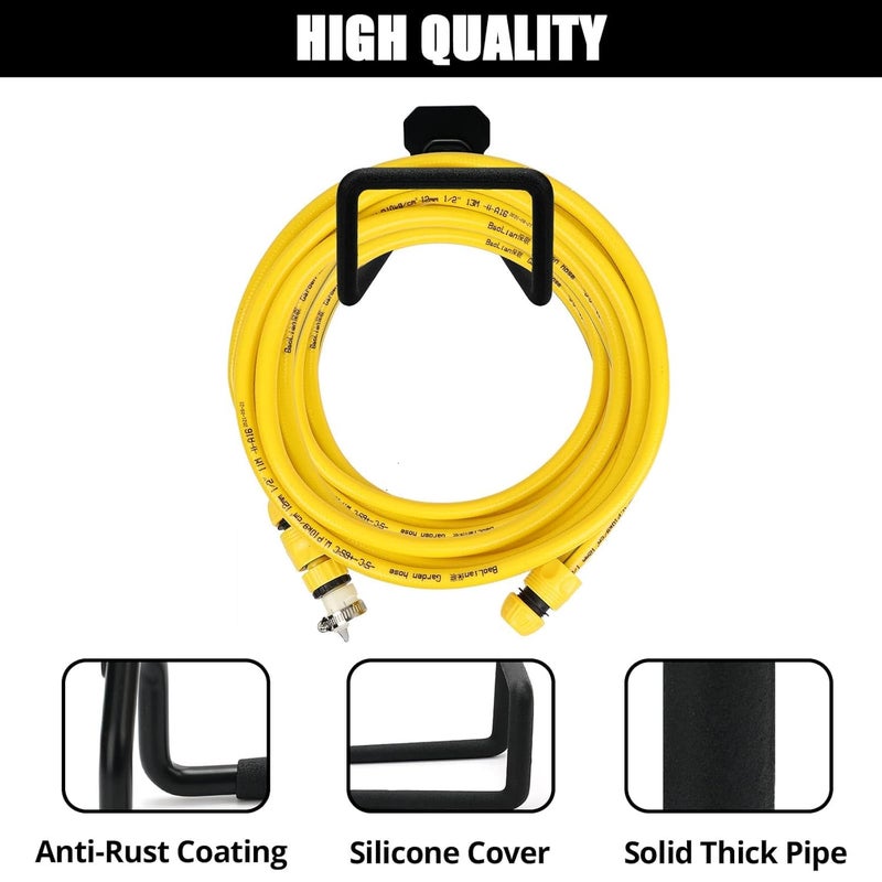 DECOCLOUD 4 PCS Garden Hose Holder Wall Mount – Heavy Duty Rustproof Metal Hose Hook for Outdoor, Garage, Fence, Shed – Water Hose Hanger Rack with Screws & Anchors – Hose Organizer for Yard, Patio - Image 3