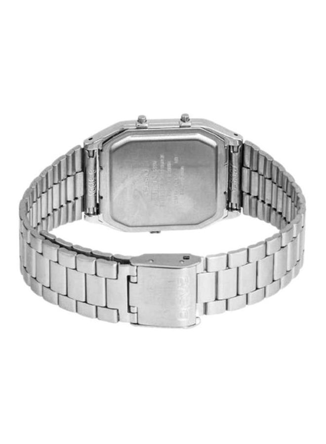 كاسيو ساعة يد معدنية بعقارب ورقمية طراز AQ-230A-7BMQ - قياس 30 مم - لون فضي رجال - Image 2