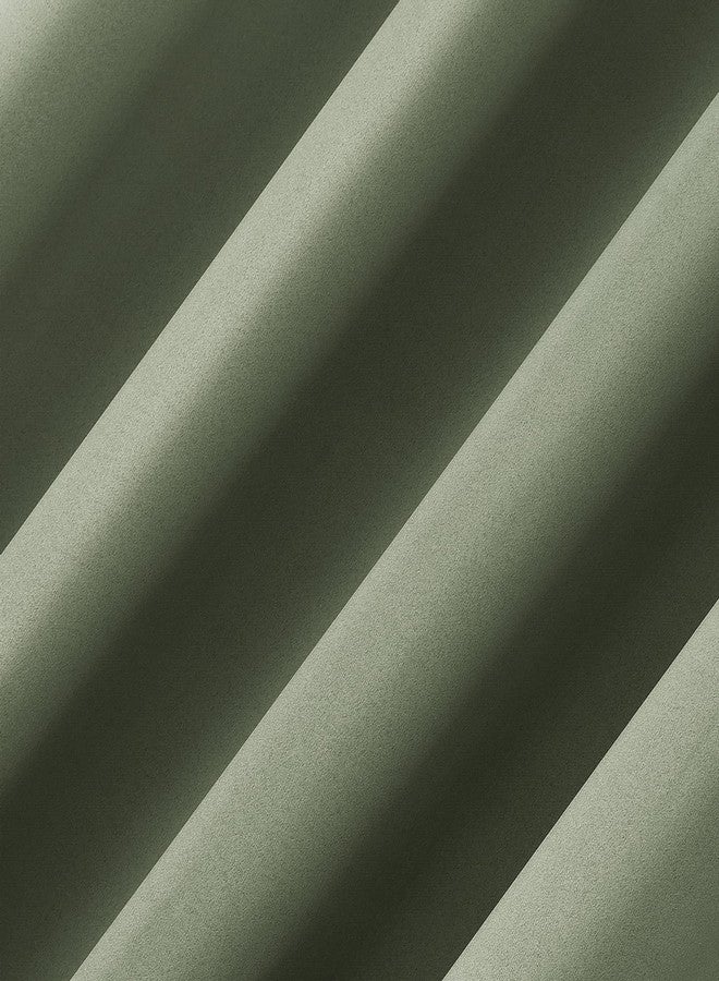 Sun Zero Belize 2-Pack Magnetic Closure Pleated Look Theater Grade 100% Blackout Back Tab Curtain Panel Pair, 52" x 84", Sage Green - Image 4