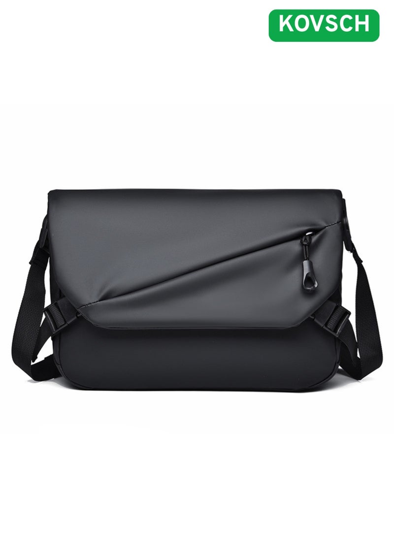 Men's Large-capacity Waterproof Shoulder Bag, Adult Casual Crossbody Bag Sling Bag Messenger Bag, Teenager Outdoor Sports Cycling Bag Carrying Bag Trolley Bag Travel Bag Crossbody Bag for Daily Outdoor Sports Travel (Black) - Image 1