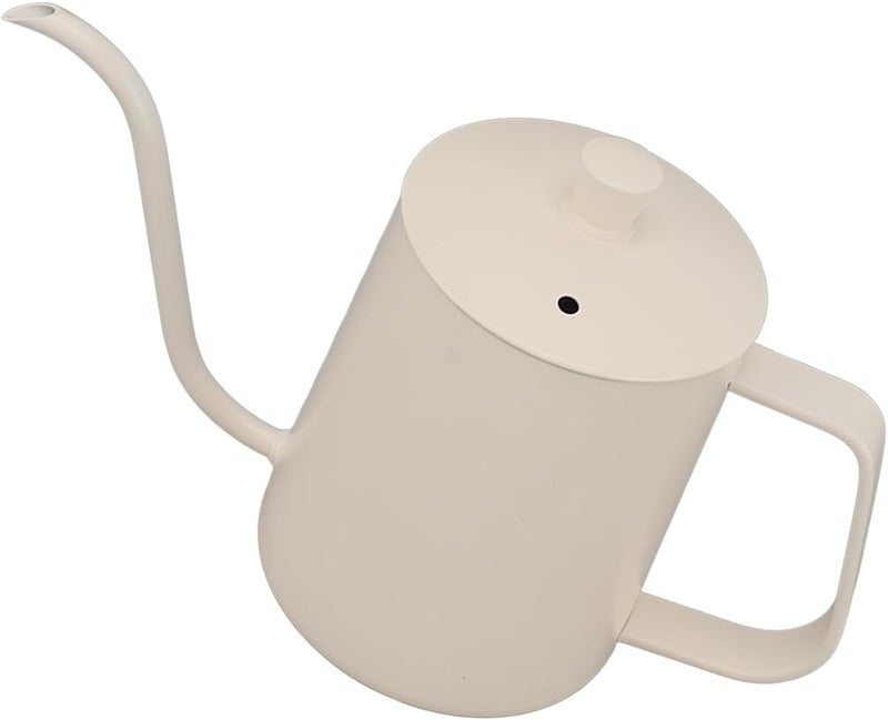 White 350ml Gooseneck Kettle Stainless Steel Stovetop Pour Over Coffee Tea Pot - Image 1
