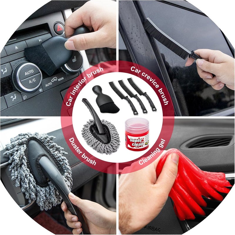 GPUSFAK 45Pcs Car Wash Cleaning Kit with High Power Handheld Vacuum Windshield Cleaning Tool with Side Mirror Squeegee Detailing Brushes Tire Brush Towels Complete Detailing Set for Car - Image 5