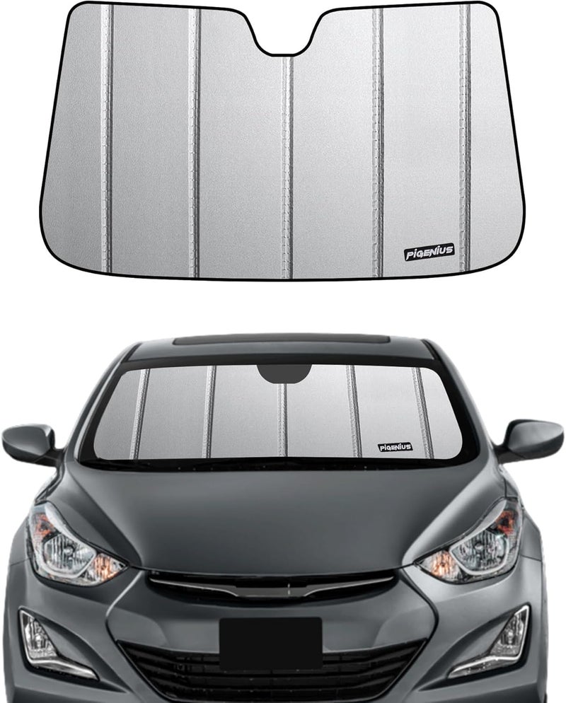 Pigenius Windshield Sun Shade for Hyundai Elantra (2011-2016 Sedan, 2013-2014 Coupe) - Ultimate Folding Sunshade - Image 1