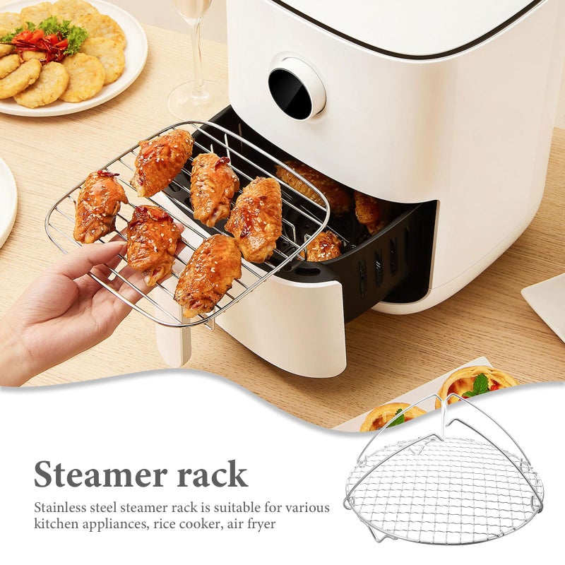 Stainless Steel Steamer Rack with Handles for Rice Cooker Air Fryer Space Saving - Image 5