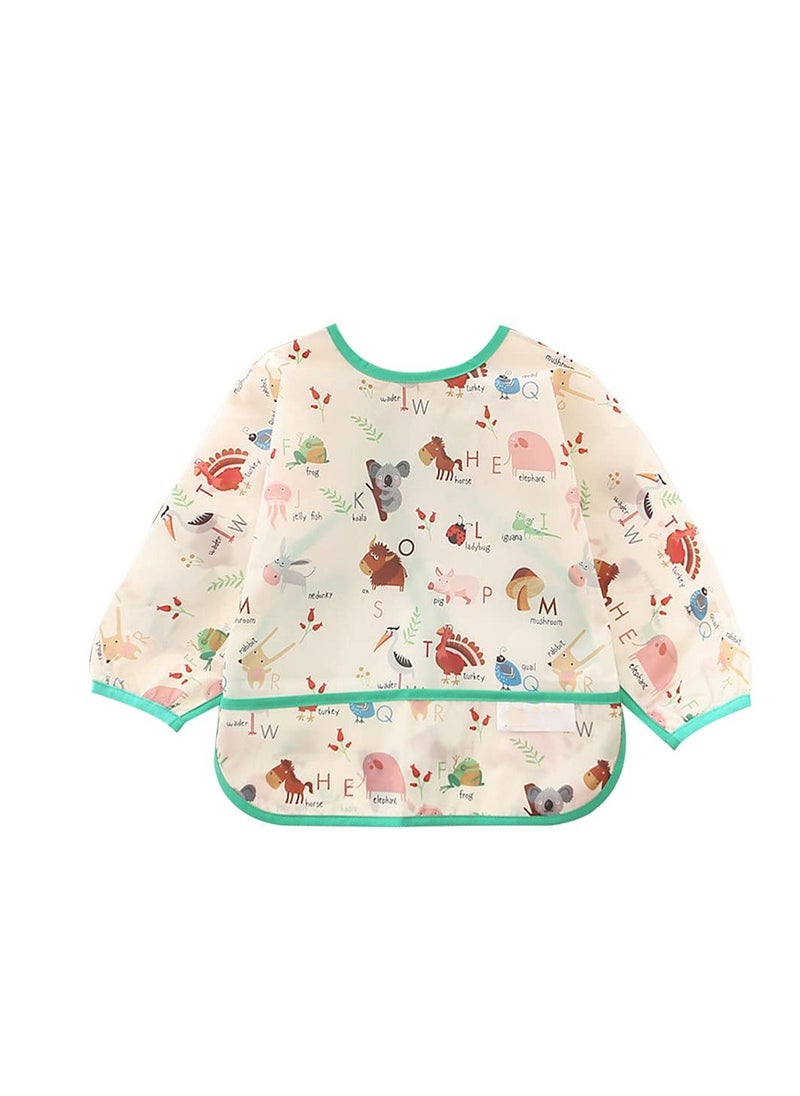 SYOSI - Long Sleeve Baby Bibs, Unisex Waterproof Feeding Bibs Smock Apron Set for 3-24 Months Infant Child Toddler Smock Coverall 3 Pcs - Image 1