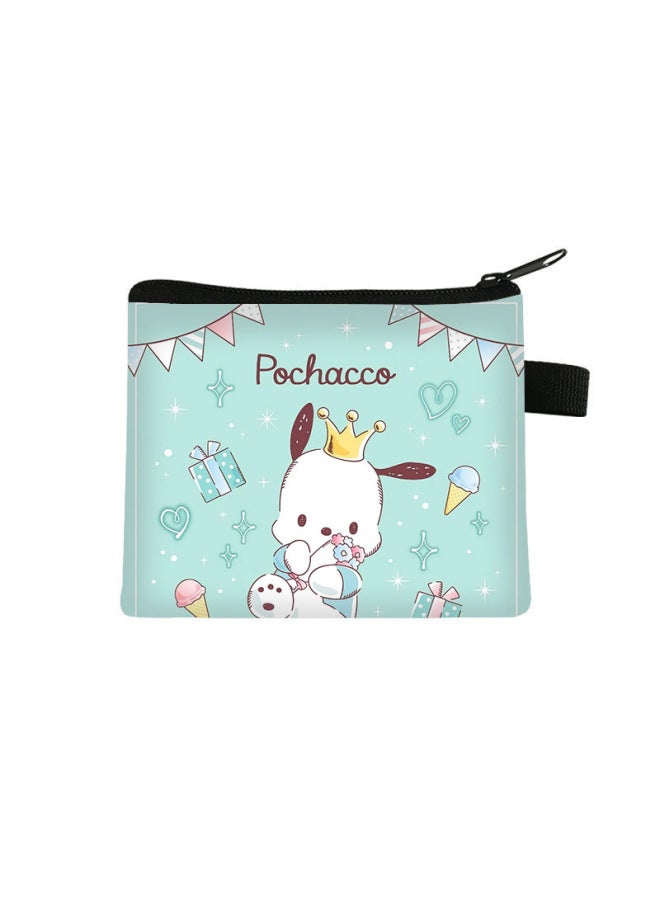Pacha Dog Coin Purse For Children, Large Capacity Expandable Key Card Holder, Student Portable Mini Storage Polyester Bag