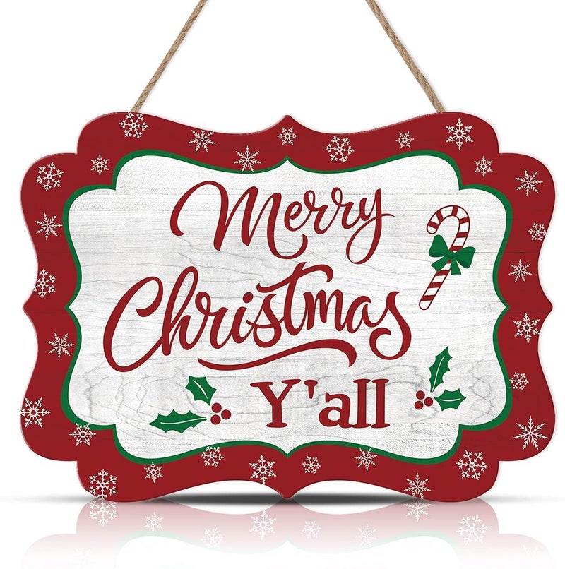 HOMECOR Merry Christmas Wall Door Hanging Decoration Wooden 9 x 65 inch - Image 1